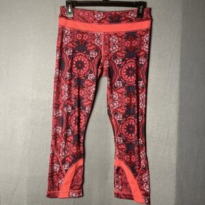 Lululemon Run Inspire Crop II‎ Pink Prisma Multi Guava Soulcycle Leggings Size 6